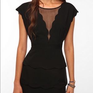 UO scallop Peplum Black dress size 4